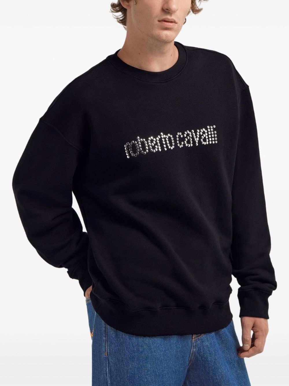 logo-studded cotton sweatshirt - 4