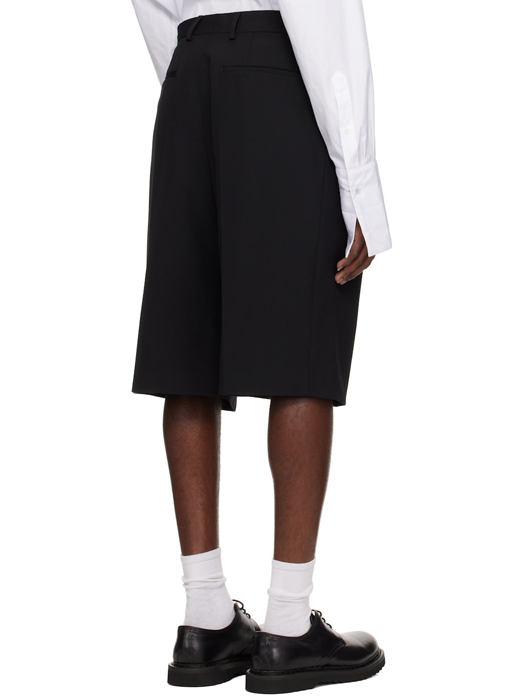 Black Tailored Wool Trousers - 3