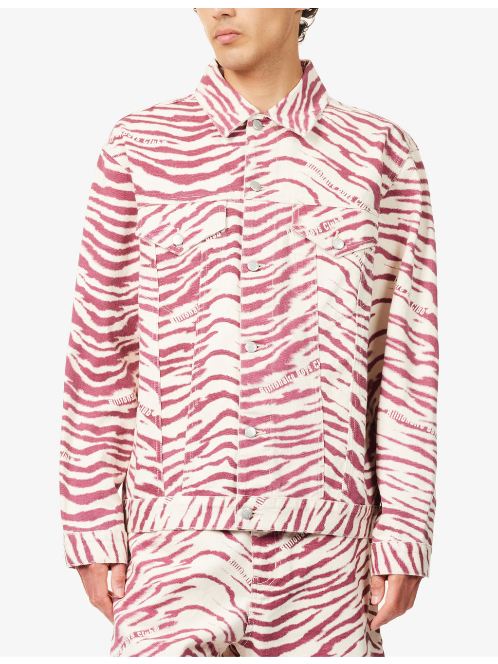 Zebra-Print Relaxed-Fit Denim Jacket - 3
