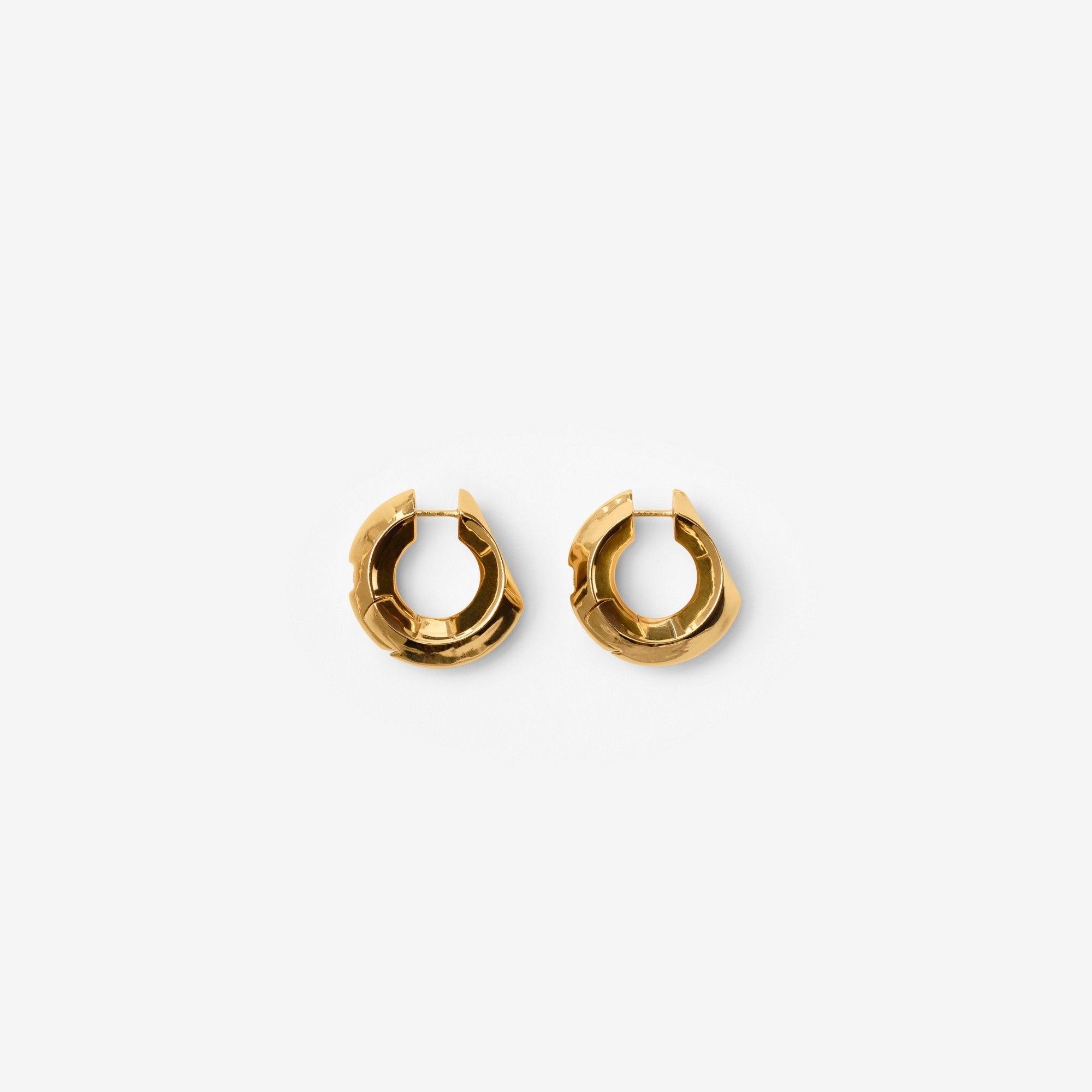 Gold-plated Large Hollow Hoop Earrings - 1