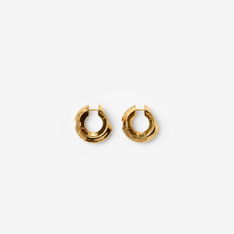 Gold-plated Large Hollow Hoop Earrings 1