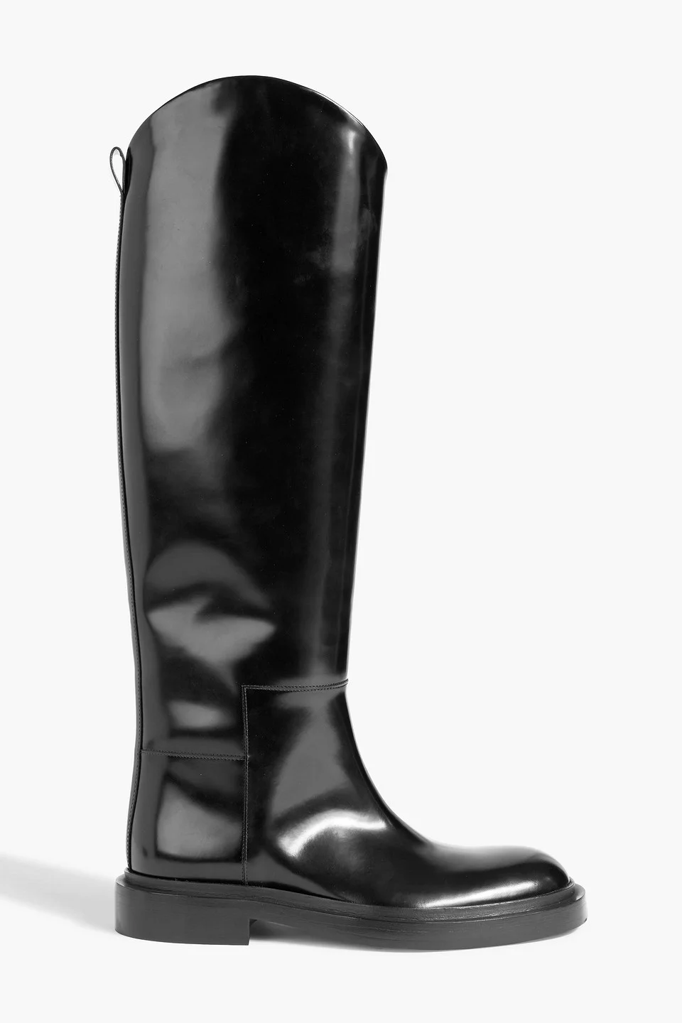 Glossed-leather knee boots - 1
