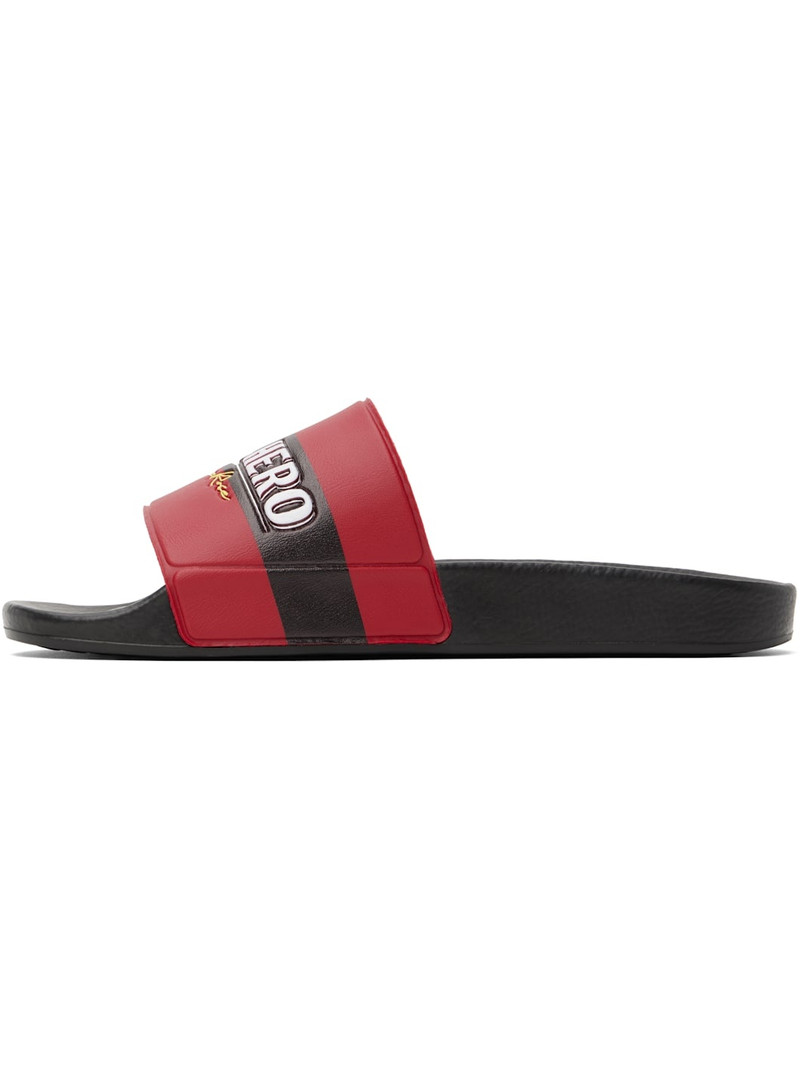 Black & Red 'Local Hero' Pool Slides 3