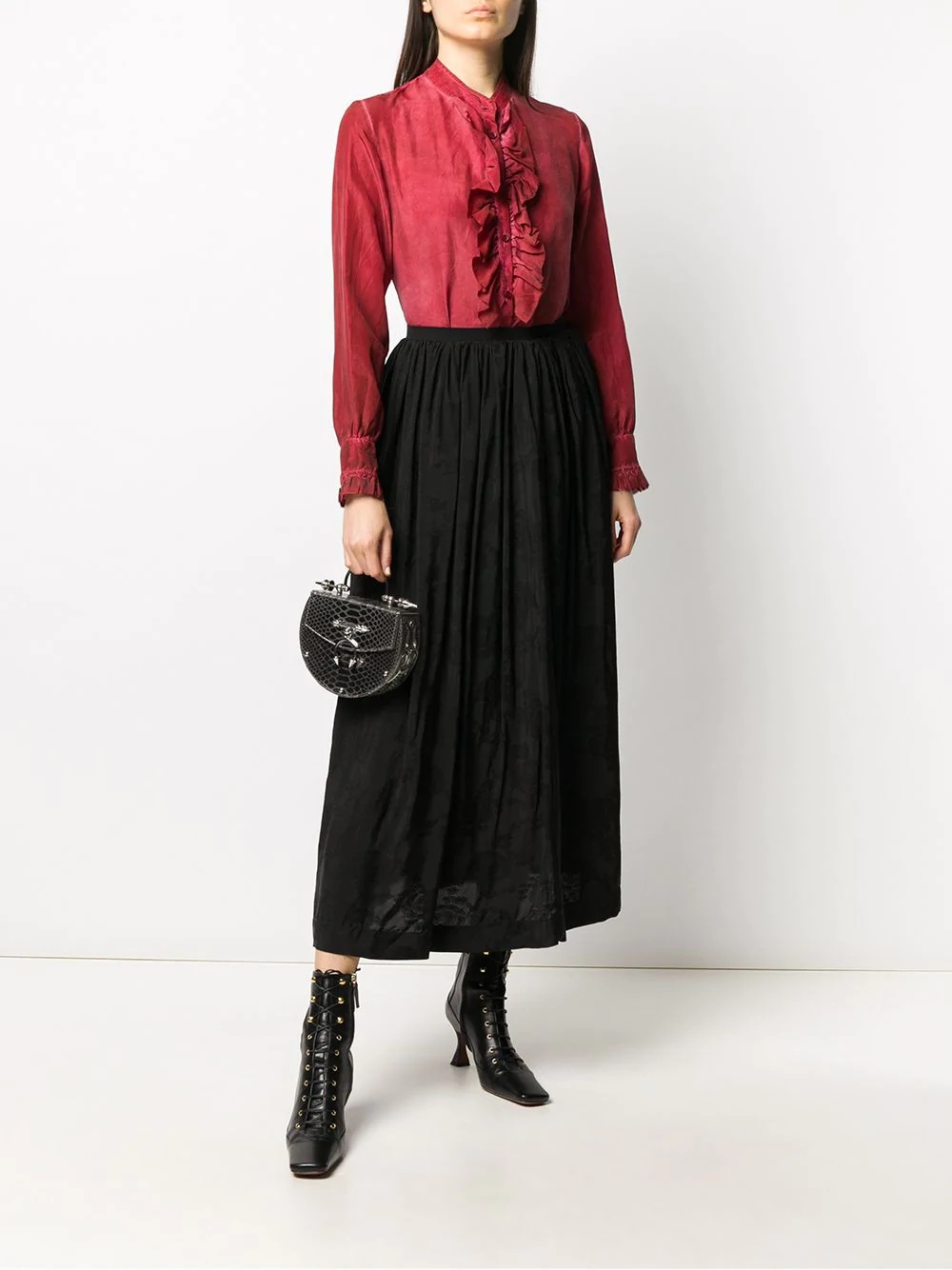 pleated midi skirt - 2