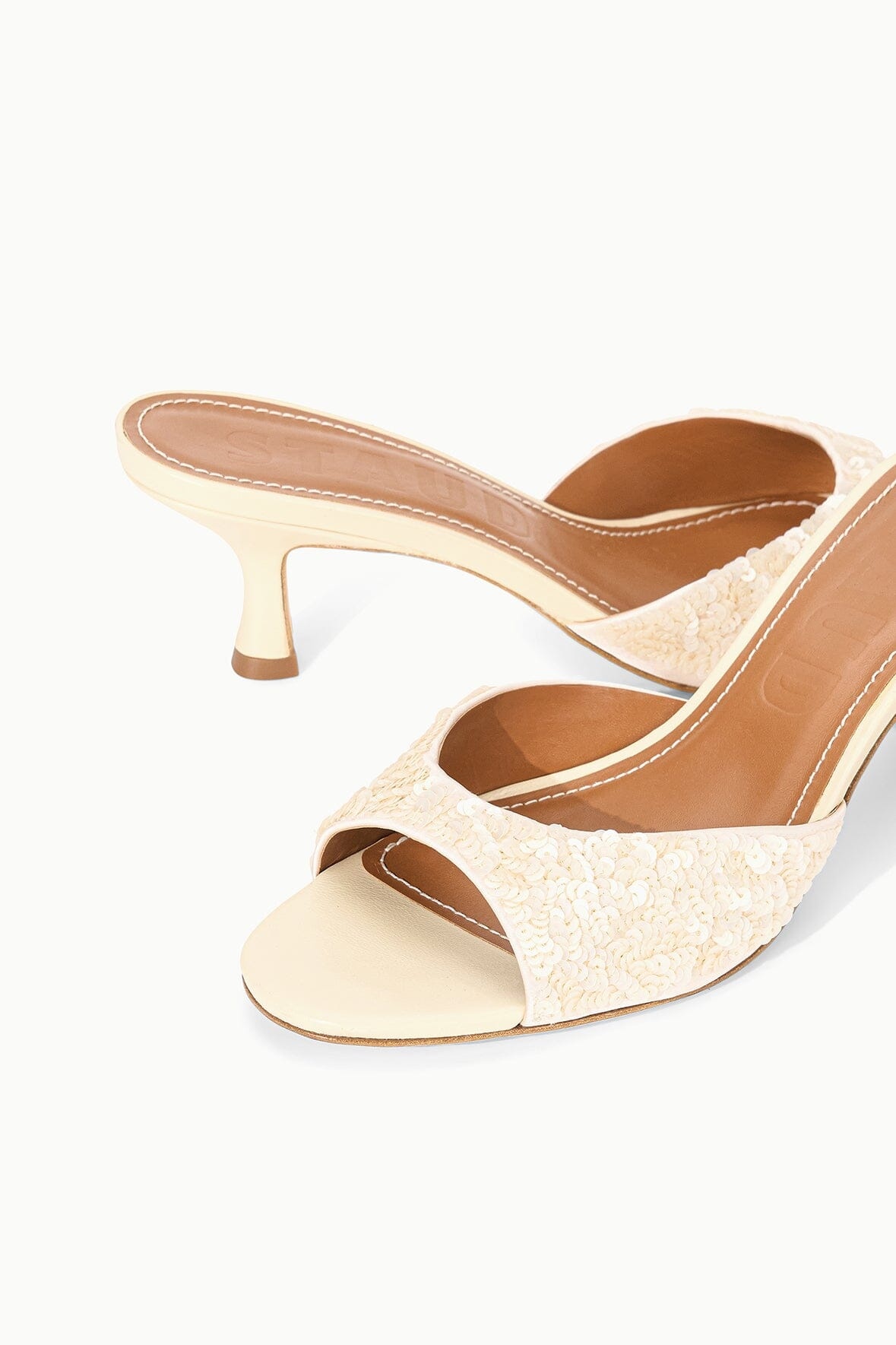 STAUD BRIGITTE MULE CREAM SEQUINS - 6