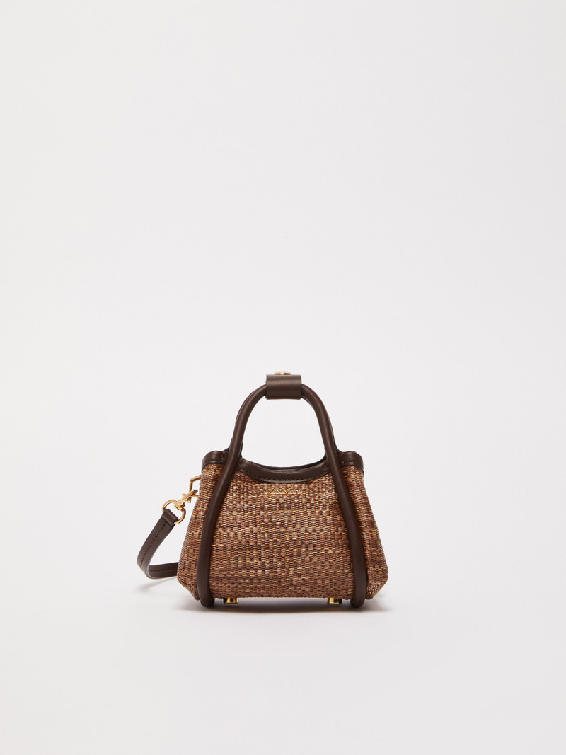 MARINESTRAWXXS Jacquard raffia-effect fabric mini Marine bag 4