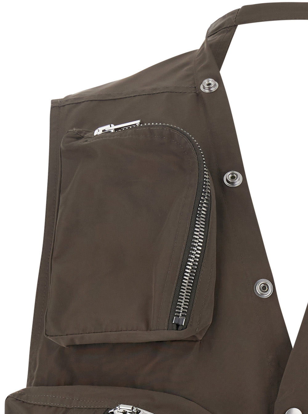 Rick Owens Men Grey Vest With V-Neck And Cargo Pockets In Cotton Man - 3