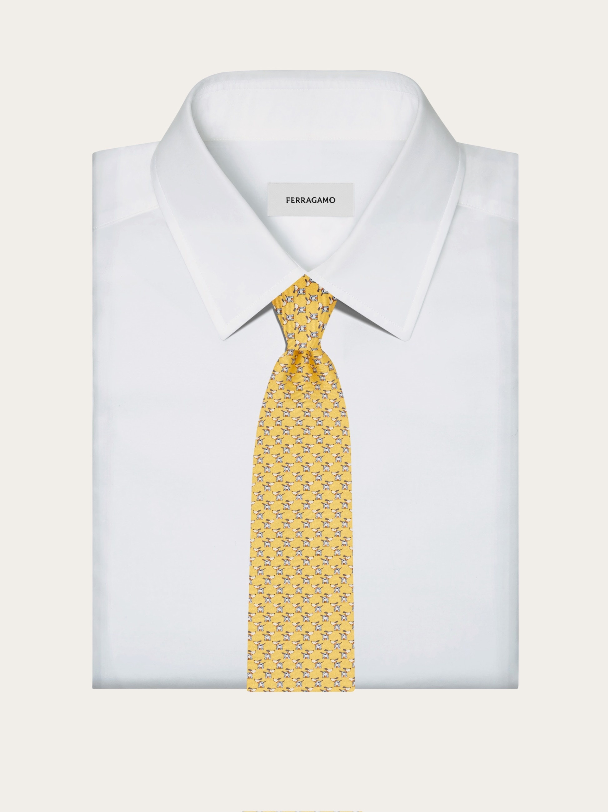 Printed silk tie with dogs and Gancios - 4