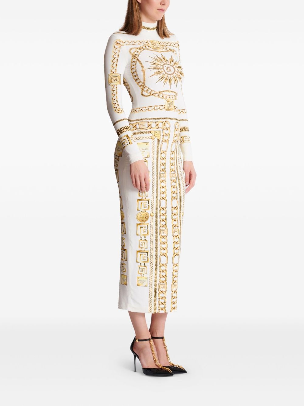 graphic-print bodycon dress - 3
