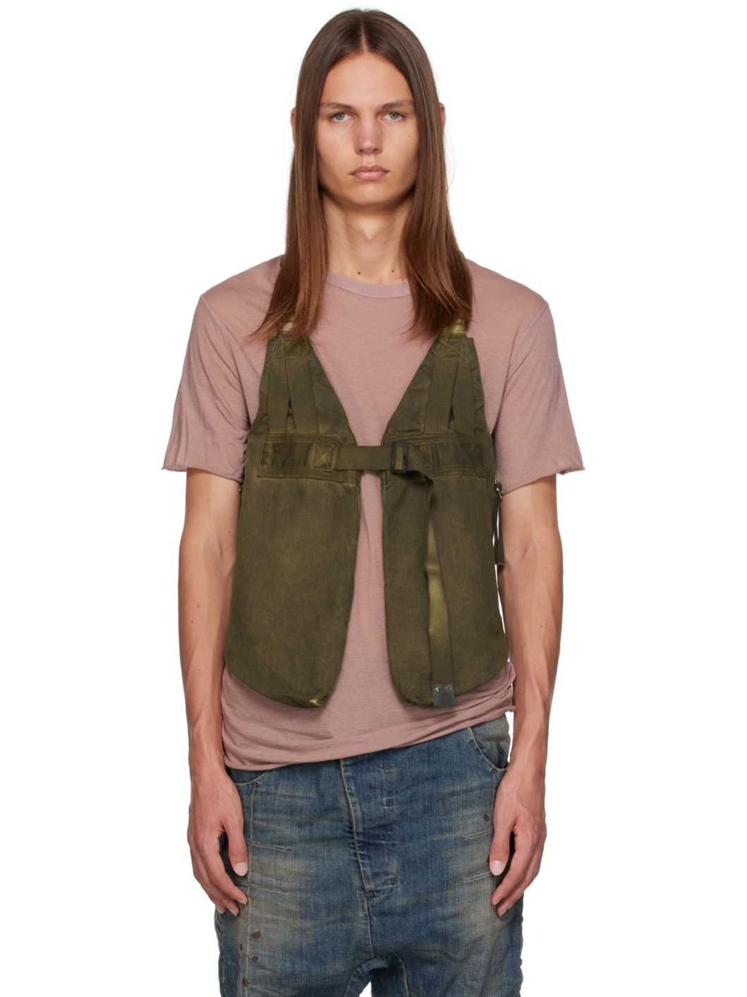 Boris Bidjan Saberi Khaki Bag 3 Vest REVERSIBLE