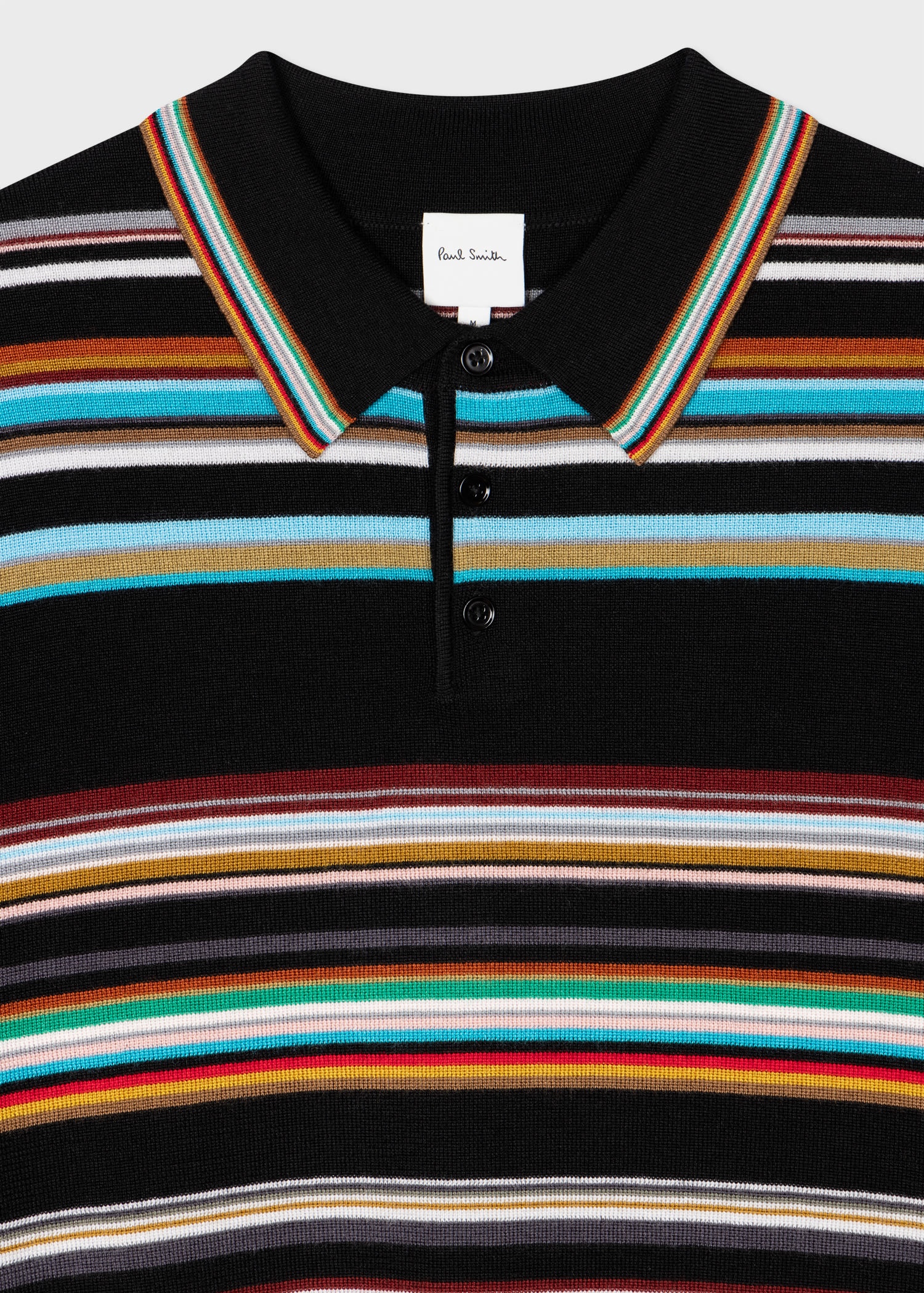 Merino 'Signature Stripe' Knitted Polo Shirt - 2