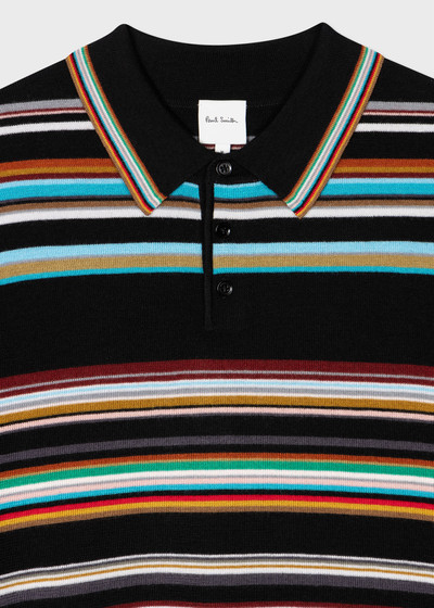 Paul Smith Merino 'Signature Stripe' Knitted Polo Shirt outlook