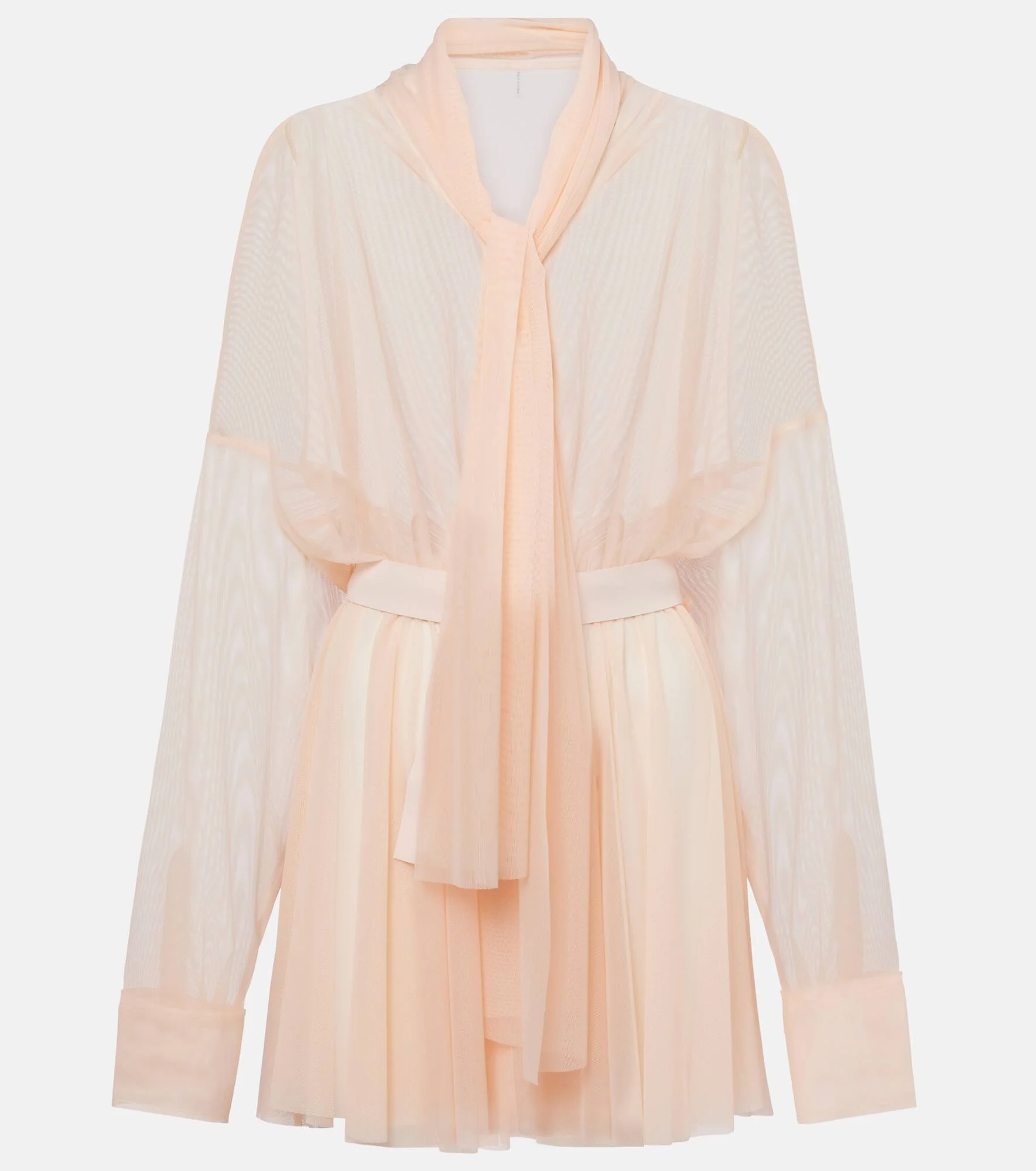 Tie-neck chiffon minidress - 1