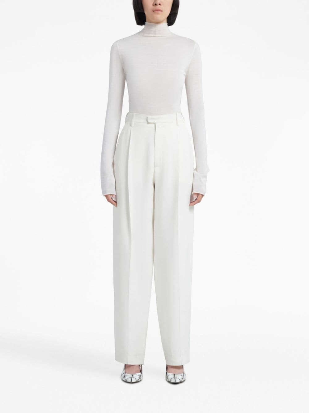 straight-leg pleated trousers - 2