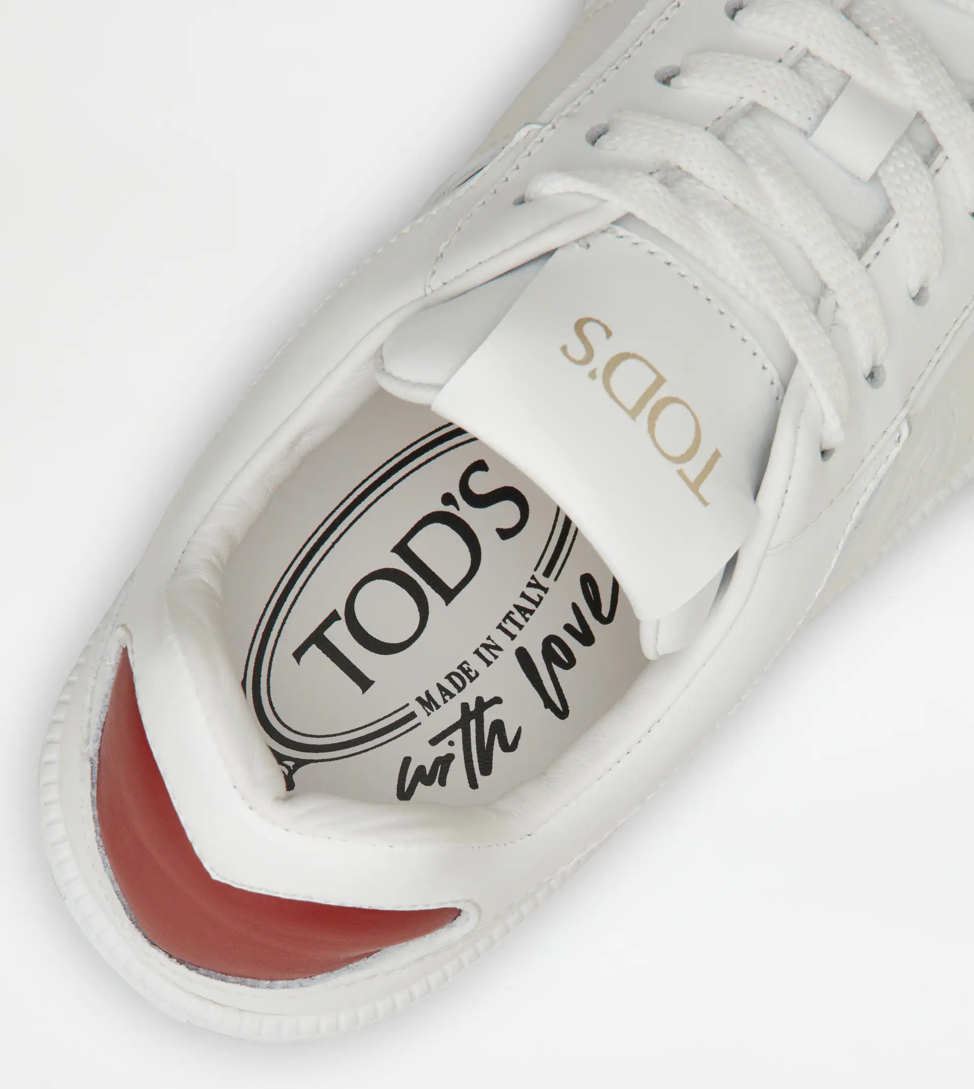 TOD'S TABS LEATHER SNEAKERS - WHITE - 5