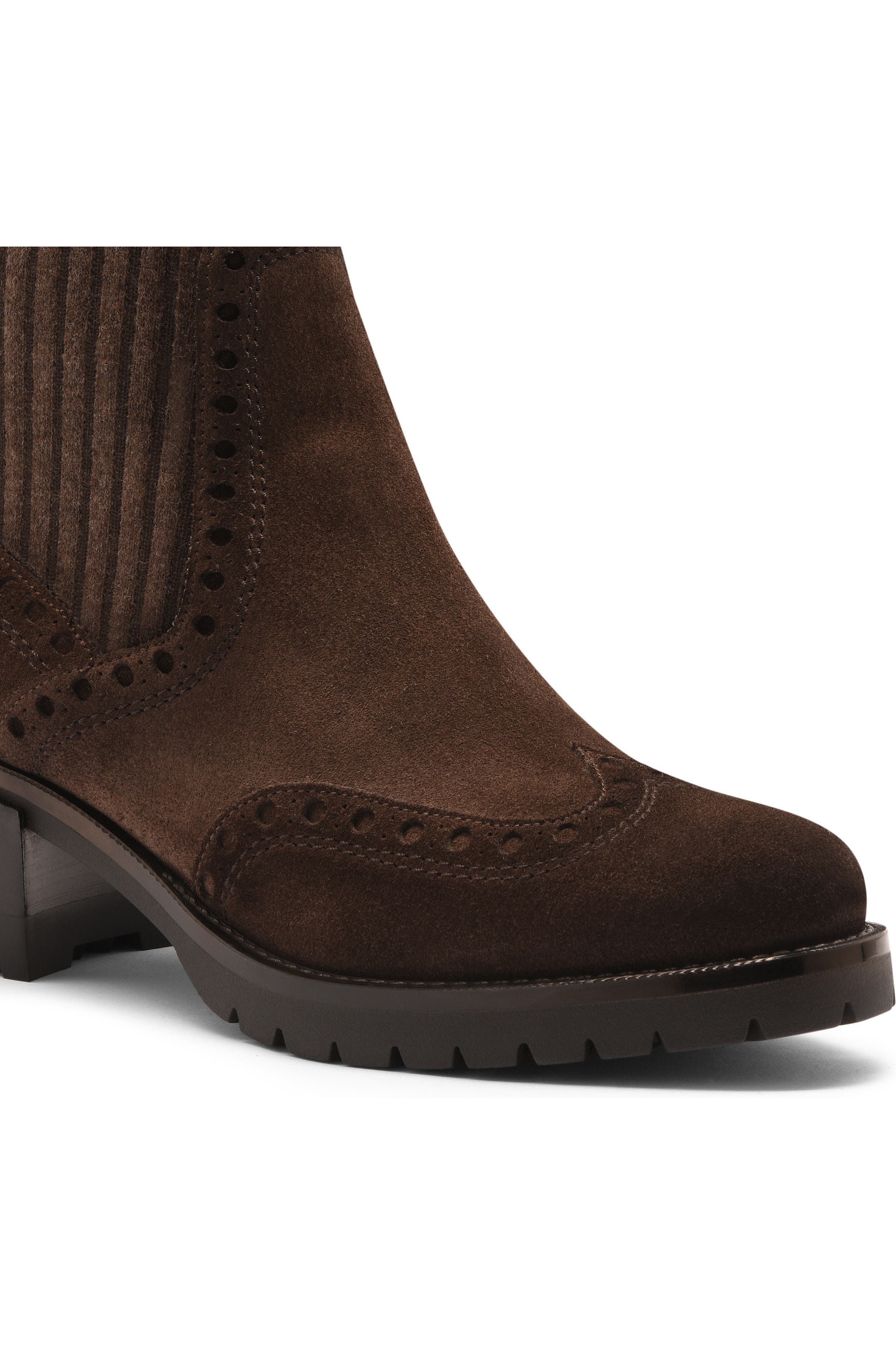 Santoni Women's Ferret Suede Low-Heel Ankle Bootie in Brown at Nordstrom - 8