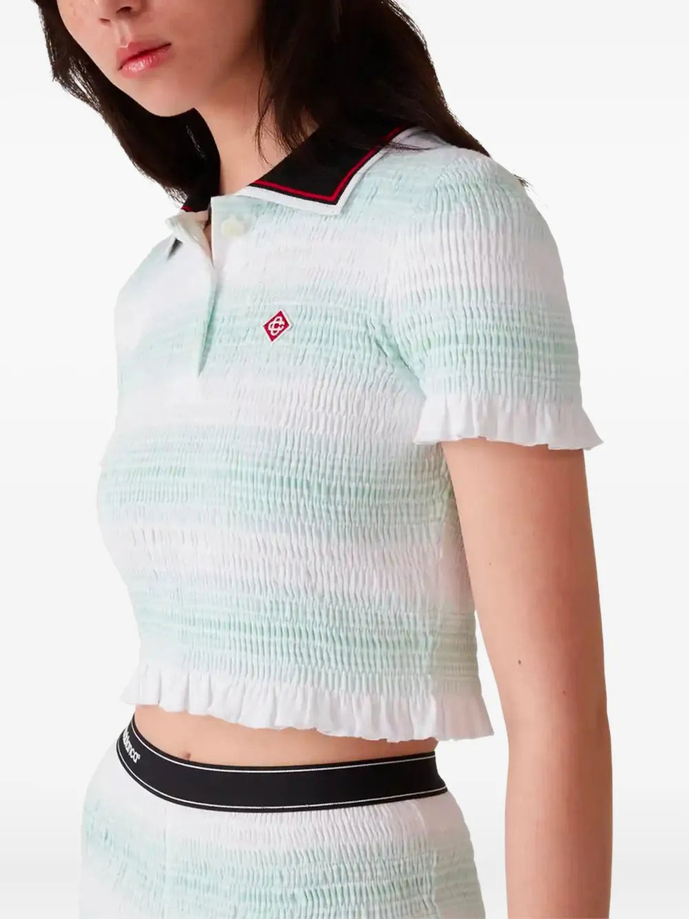 Casablanca Women Striped Top With Ruffled Details - 3