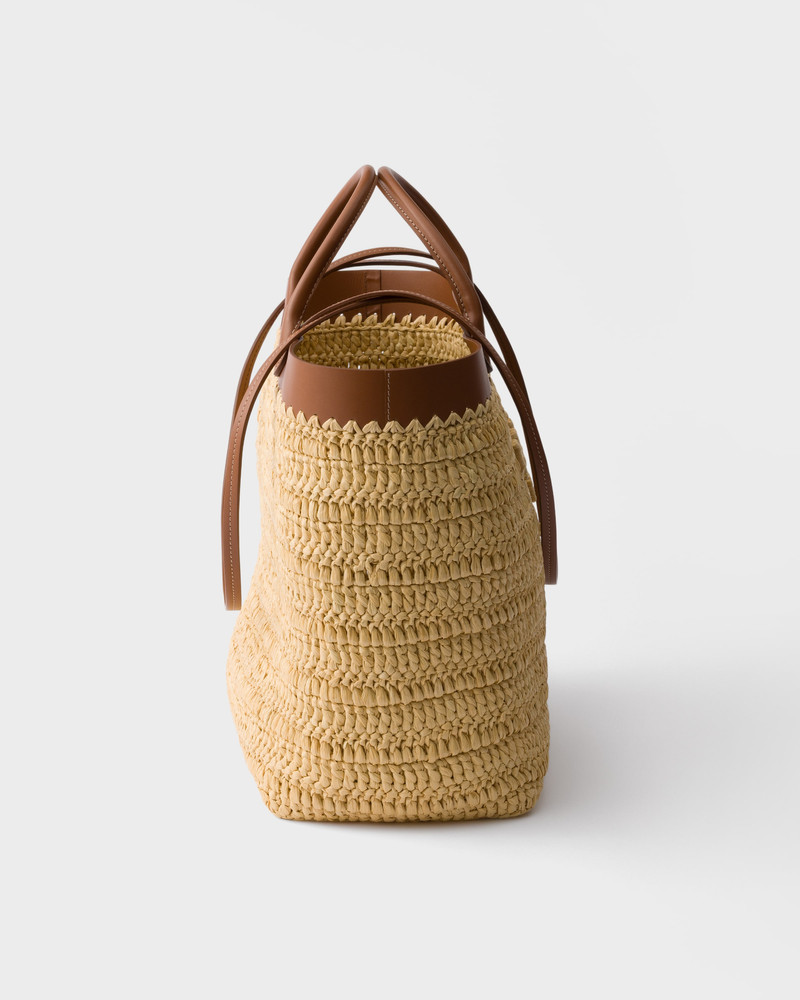 Medium crochet and leather tote bag 7