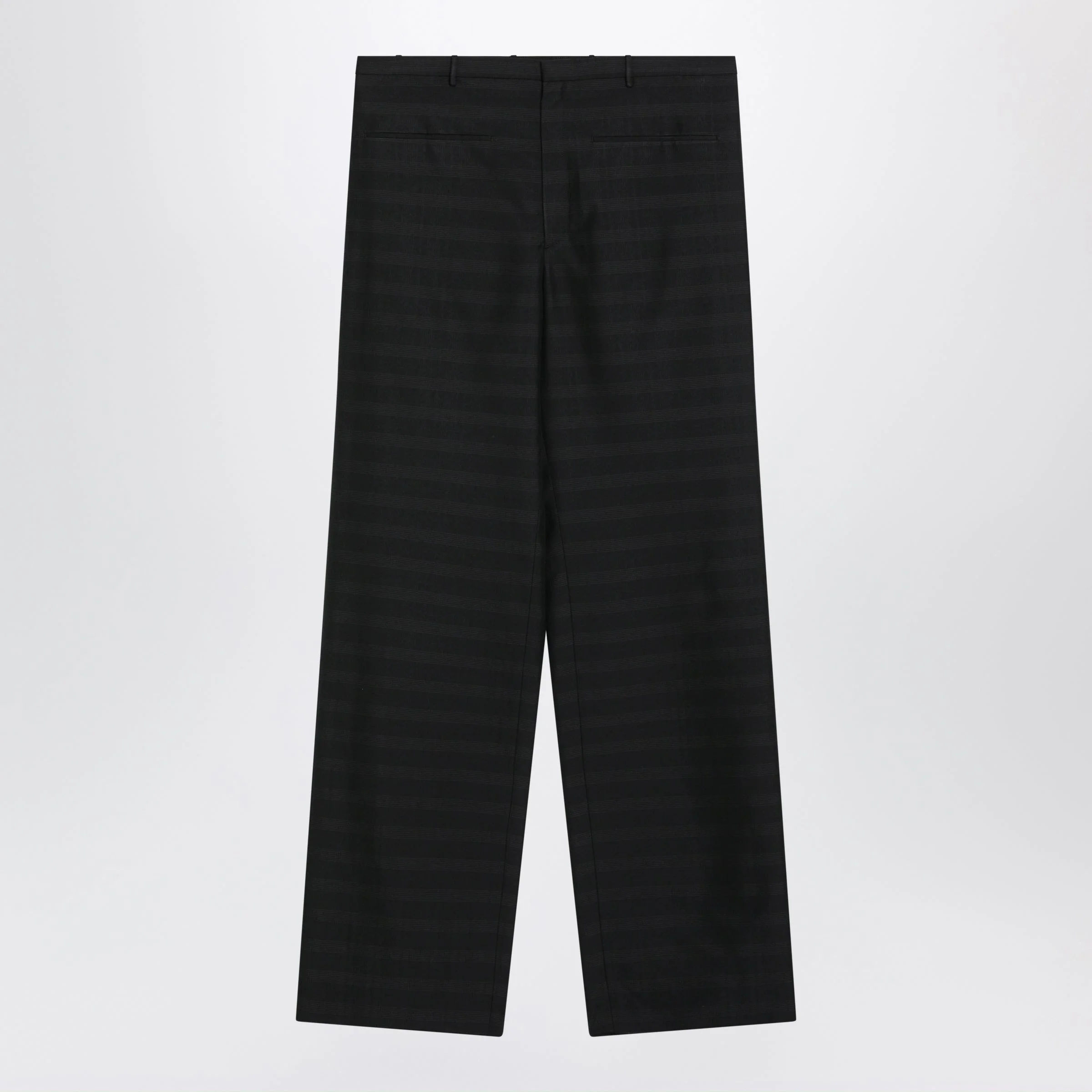 Gucci Wide Black And Grey Silk Trousers Men - 1