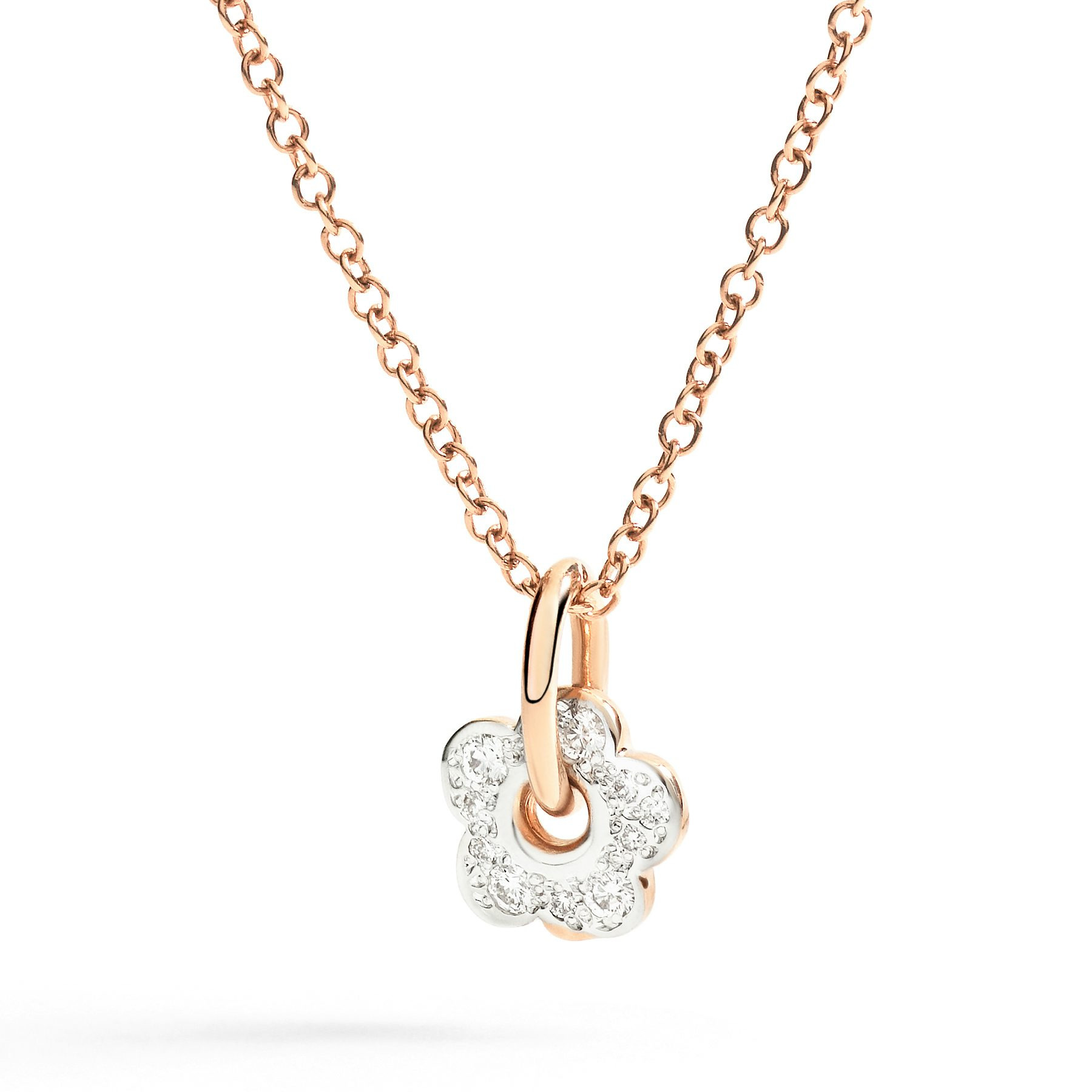 ROSE GOLD & WHITE DIAMOND FLOWER CHARM - 2