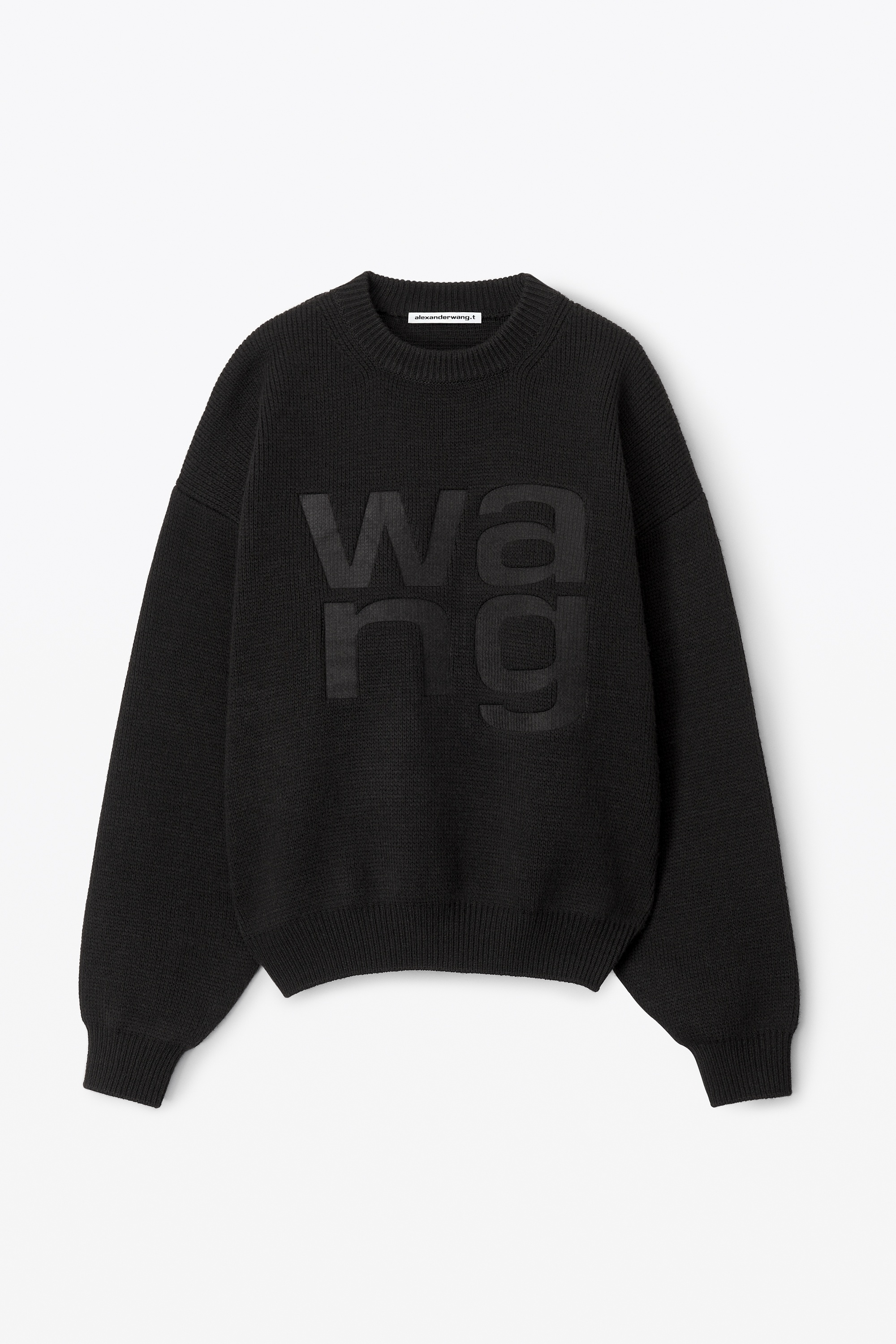 crewneck logo pullover in compact deboss - 1