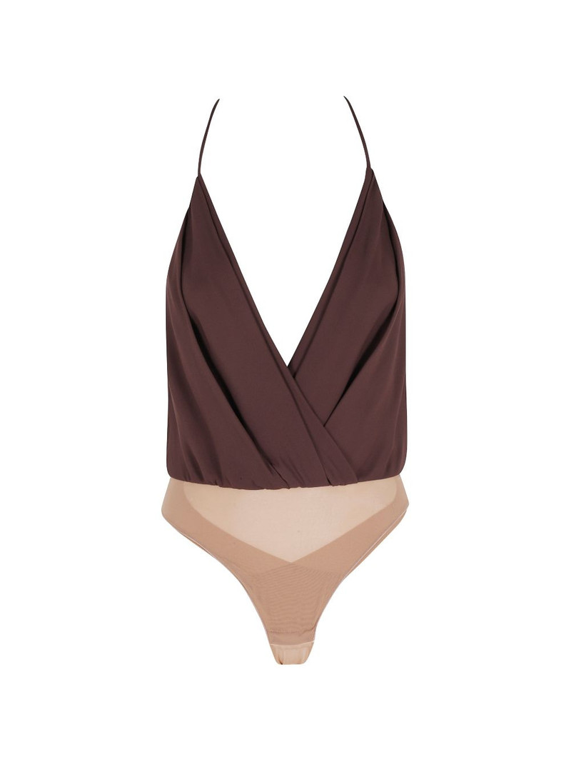 Georgette V-neck spaghetti-strap top 1
