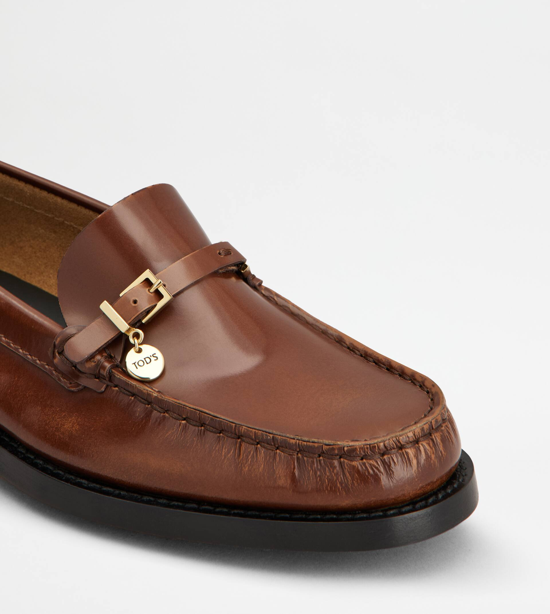 LOAFERS IN LEATHER - BROWN - 5