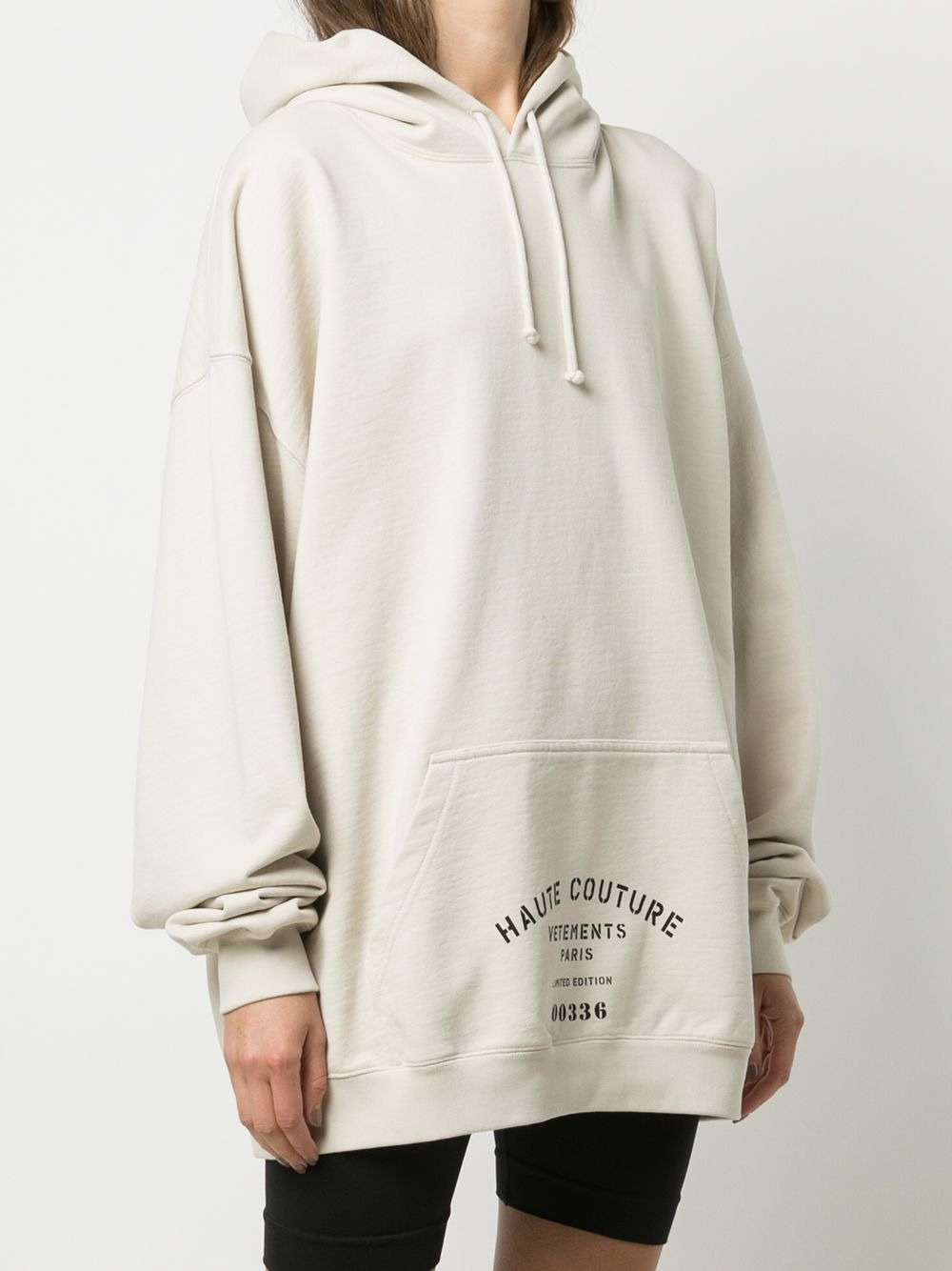 slogan-print drawstring hoodie - 3