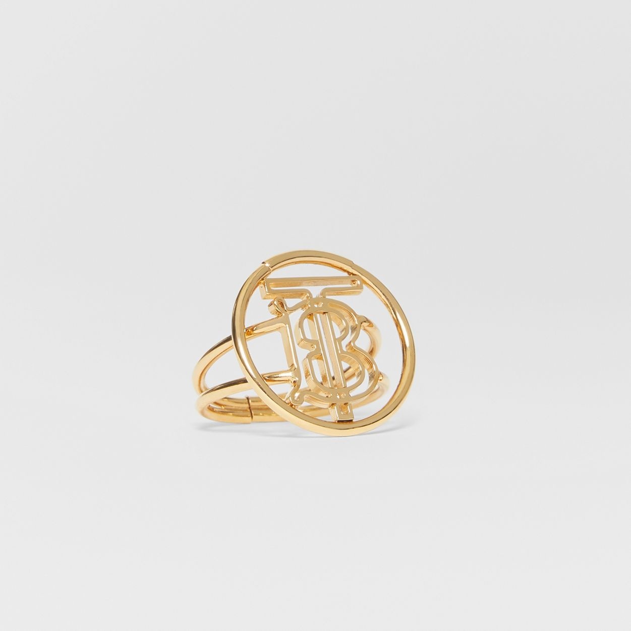 Large Gold-plated Monogram Motif Ring - 3