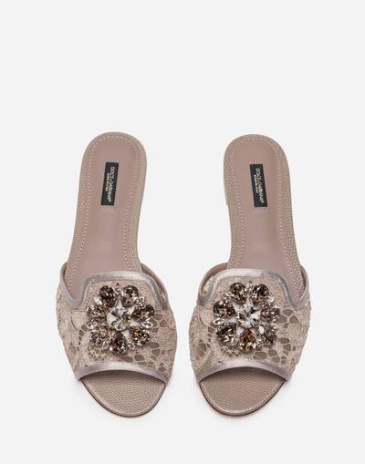Dolce & Gabbana Slippers in lace with crystals outlook