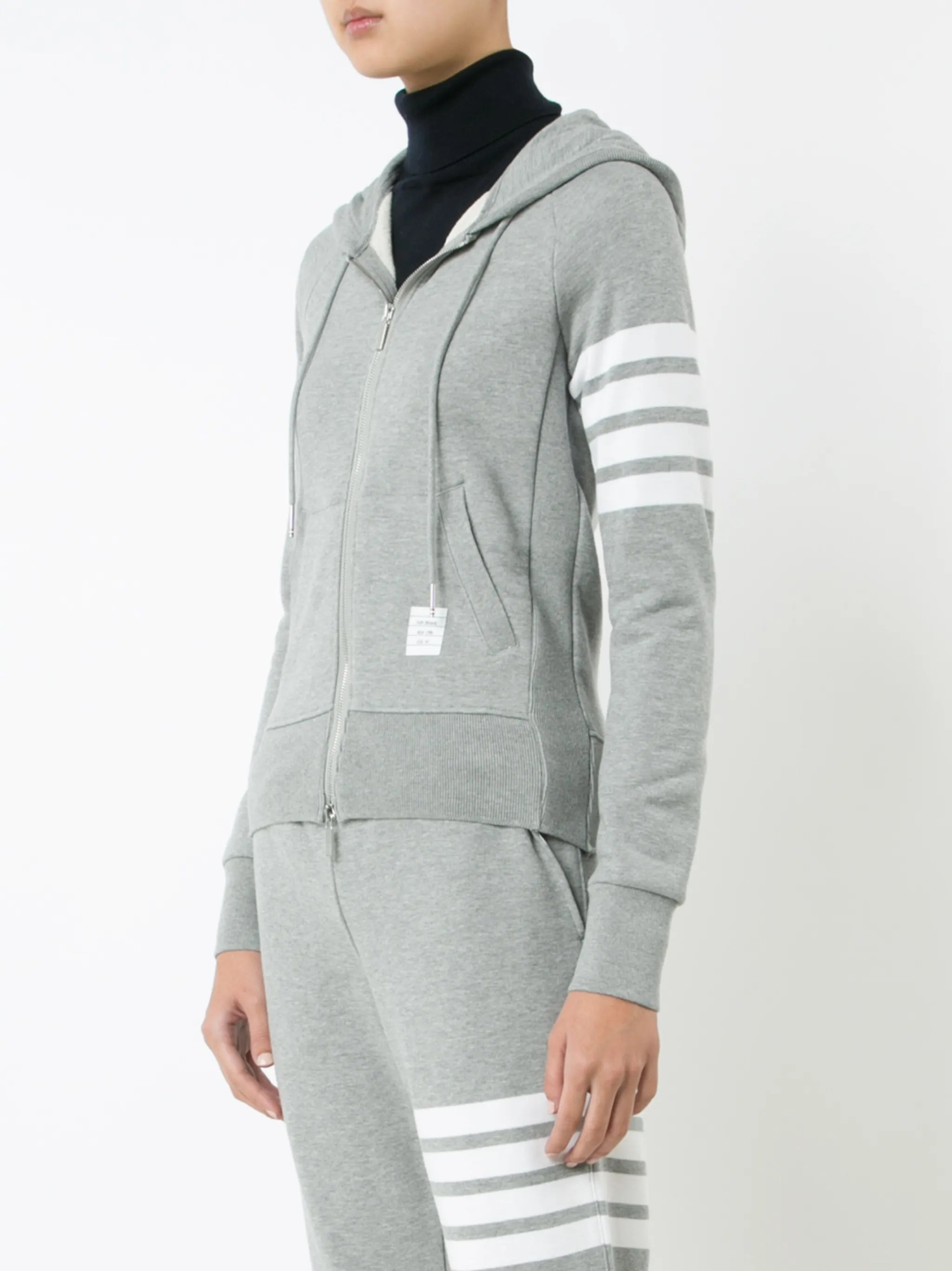 4-Bar striped cotton hoodie - 8
