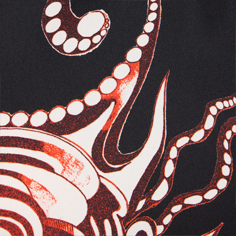 Short dress black with red and white dragon print 5