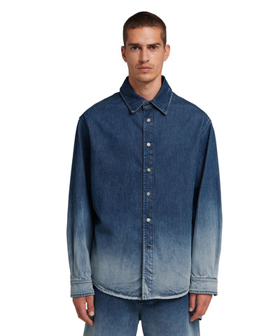MSGM Blue denim shirt with faded treatment outlook