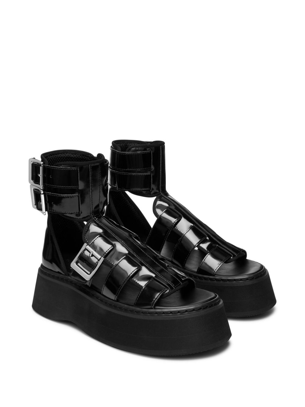 caged leather sandals - 2