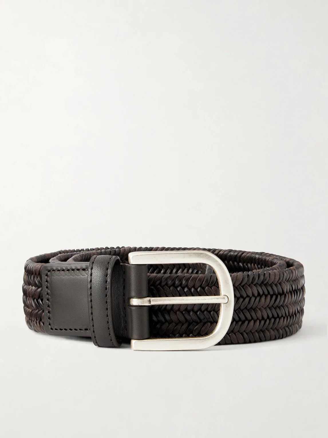3.5cm Woven Leather Belt - 1