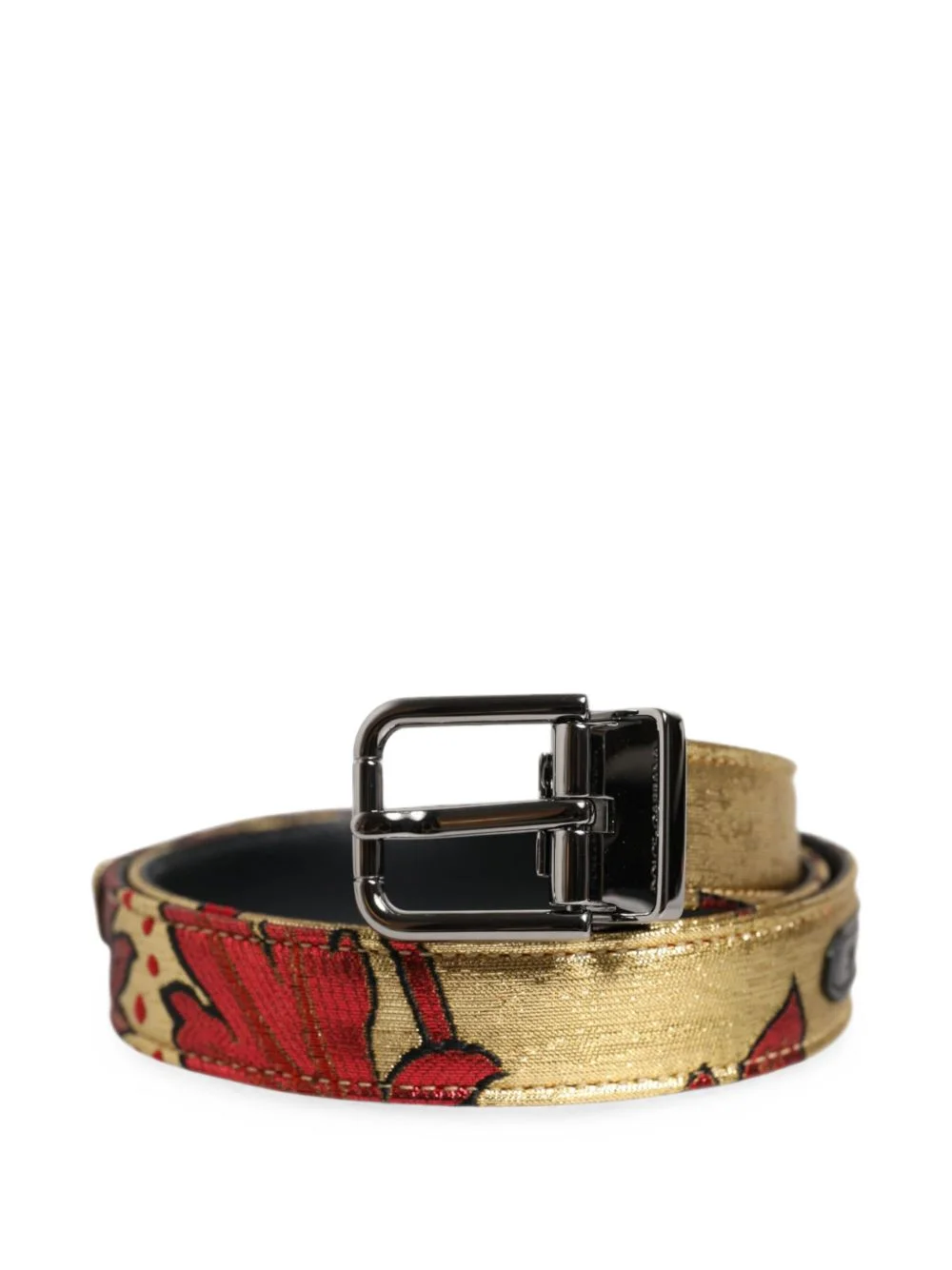 floral-jacquard buckle belt - 1