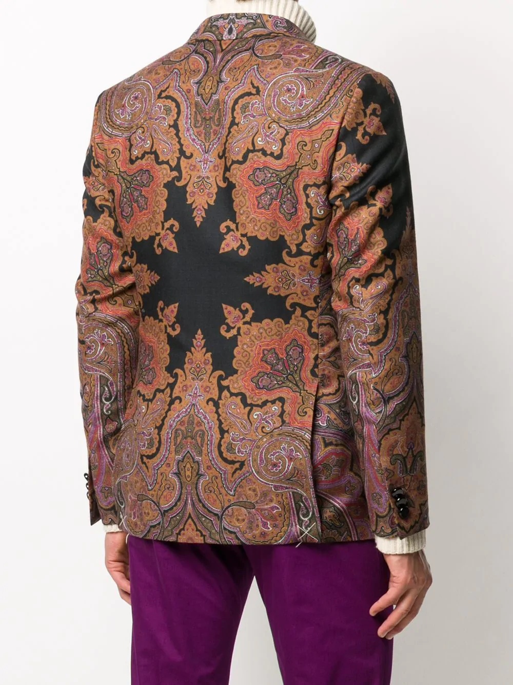 paisley print blazer  - 4