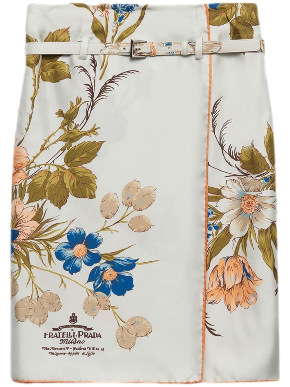 floral-print silk midi skirt - 1