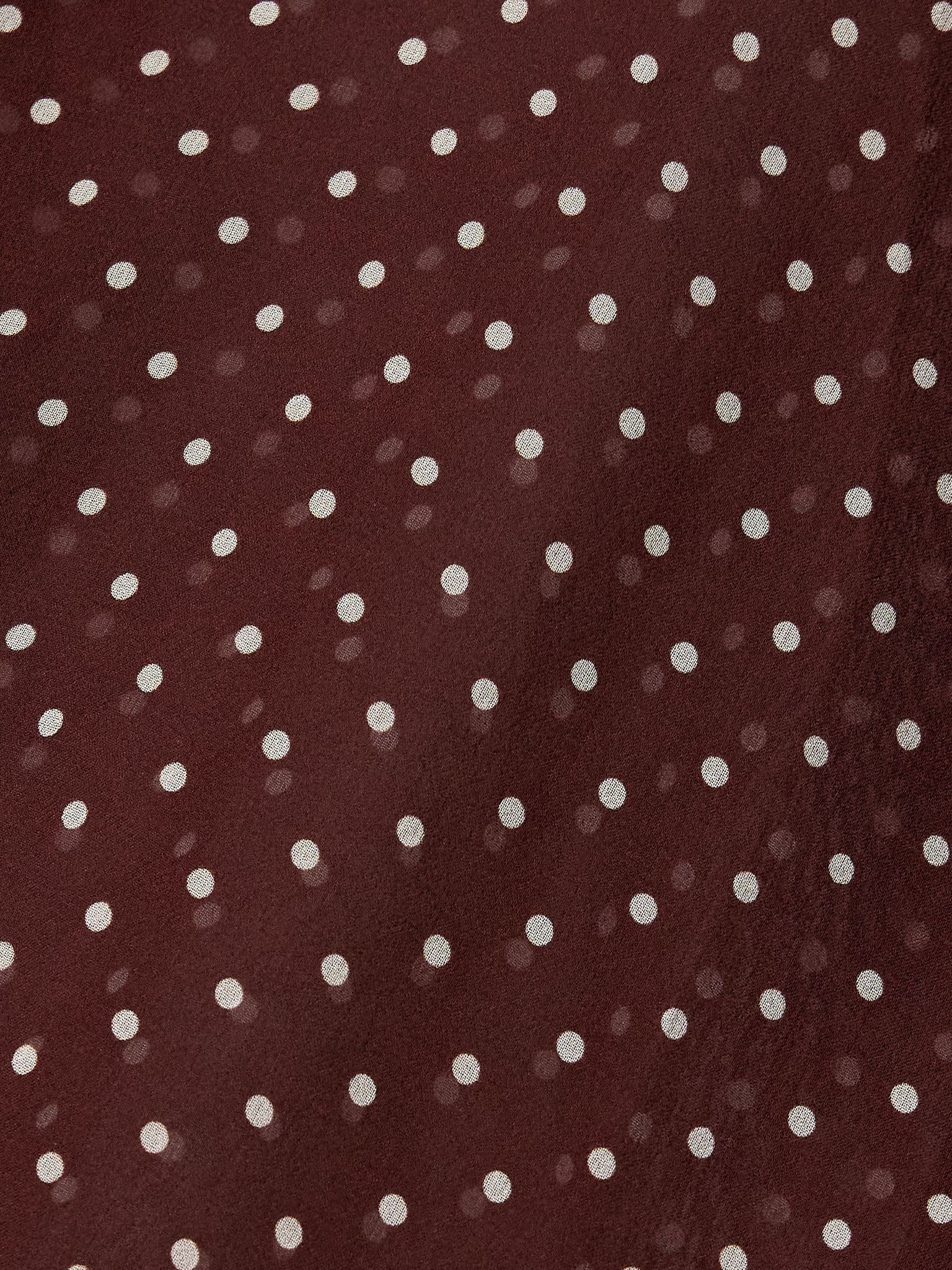 Alla polka-dot silk-chiffon halterneck tank Burgundy - 5