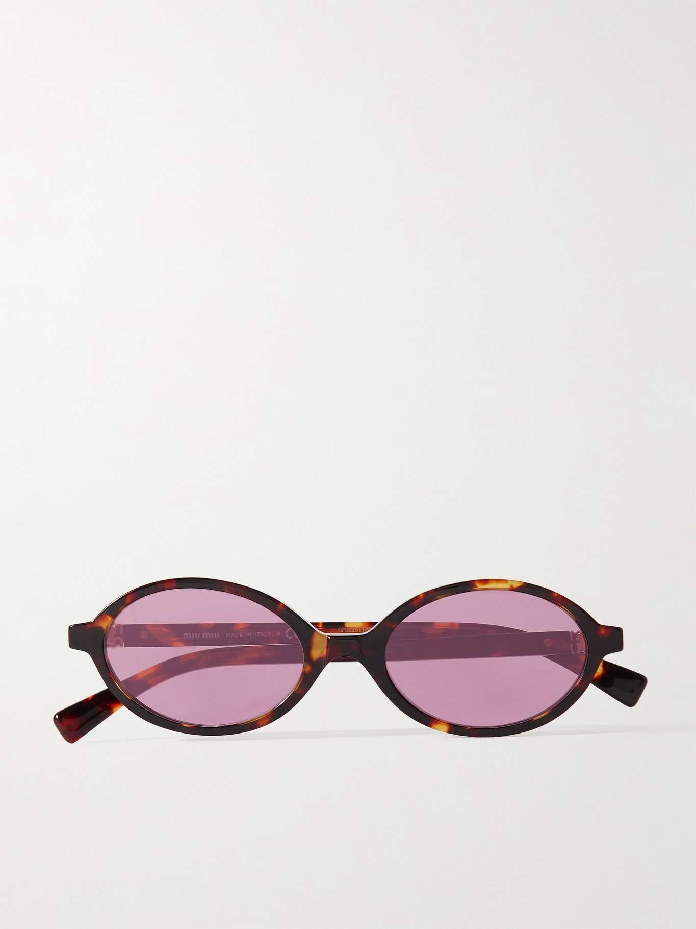 Oval-frame tortoiseshell acetate sunglasses - 1