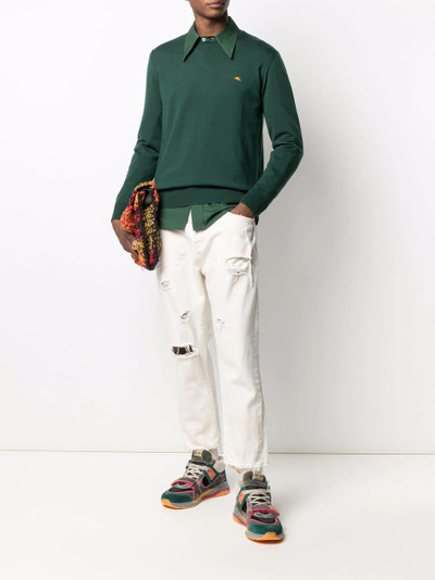 Etro logo embroidered knit jumper outlook