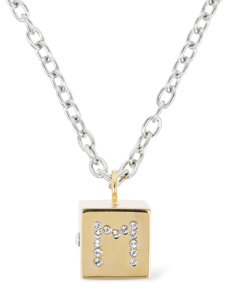 Dice & crystal collar necklace - 1