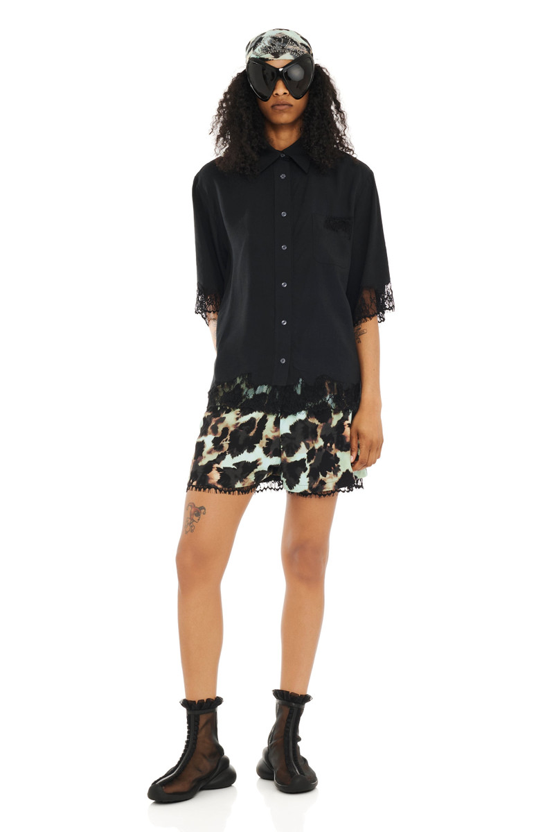 Collina Strada BLACK ANEMONE BUTTON UP outlook