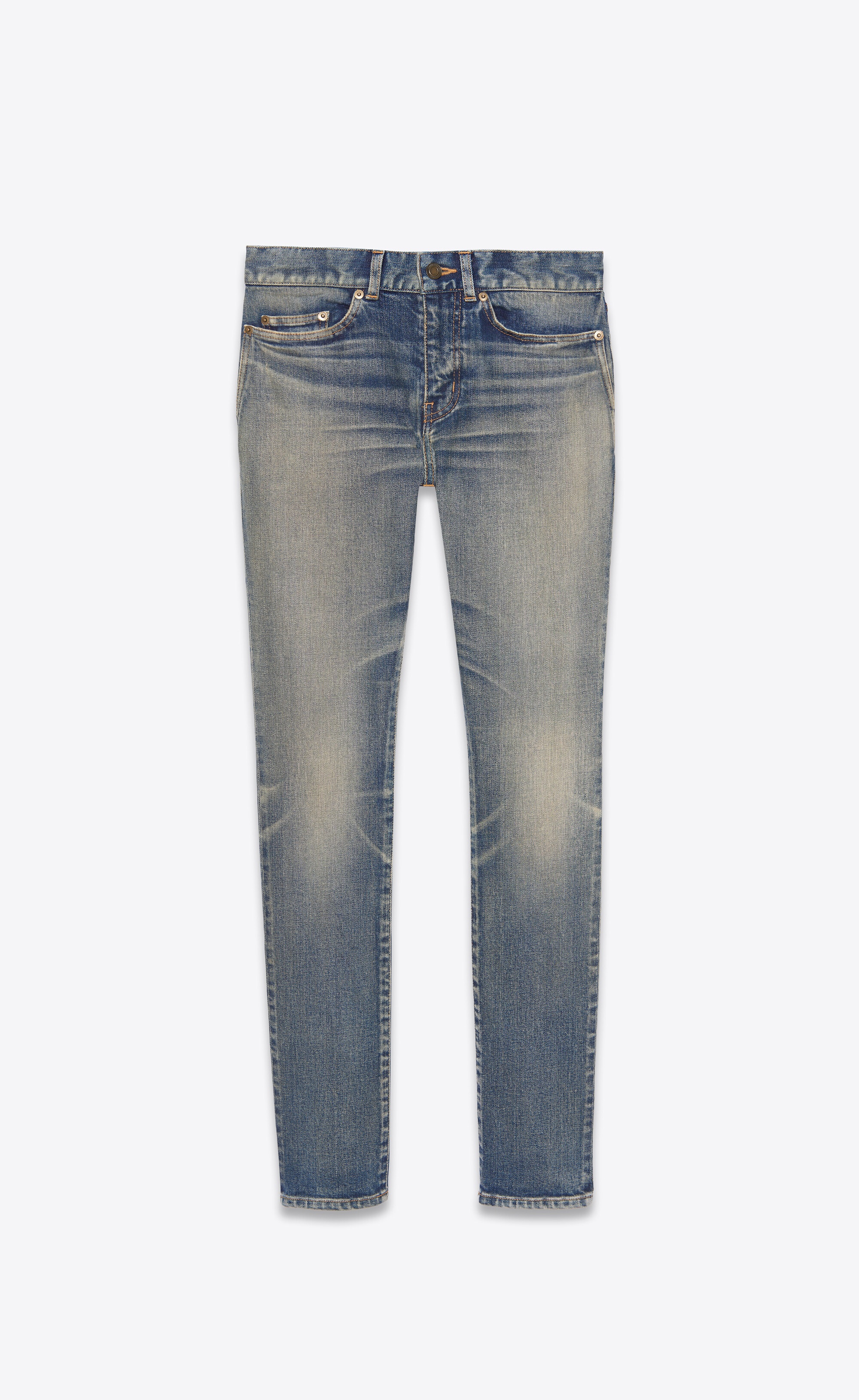 skinny-fit jeans in dirty old vintage blue denim - 1