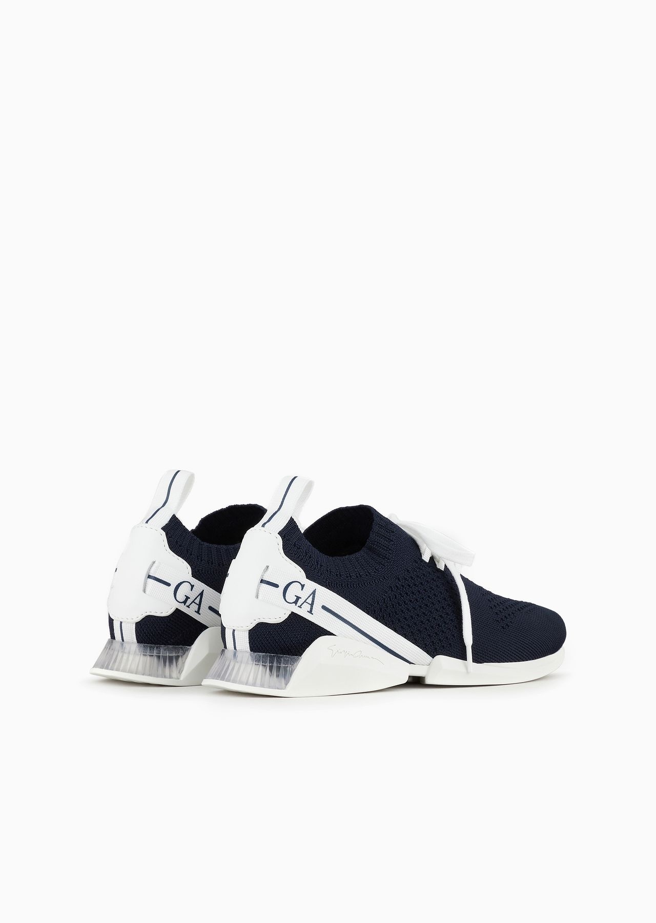 Lace-up fabric sneakers with leather details - 3