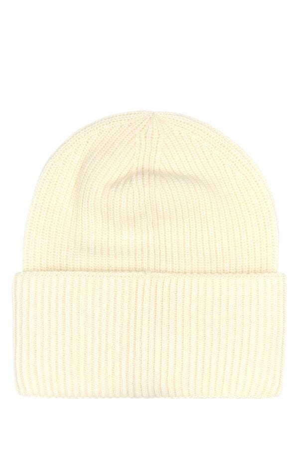 Moncler Woman Ivory Wool Beanie Hat - 2