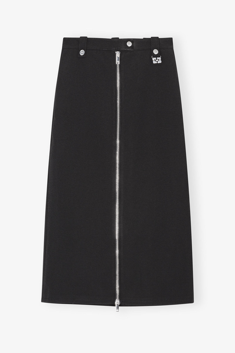 BLACK BONDED CREPE SKIRT - 1