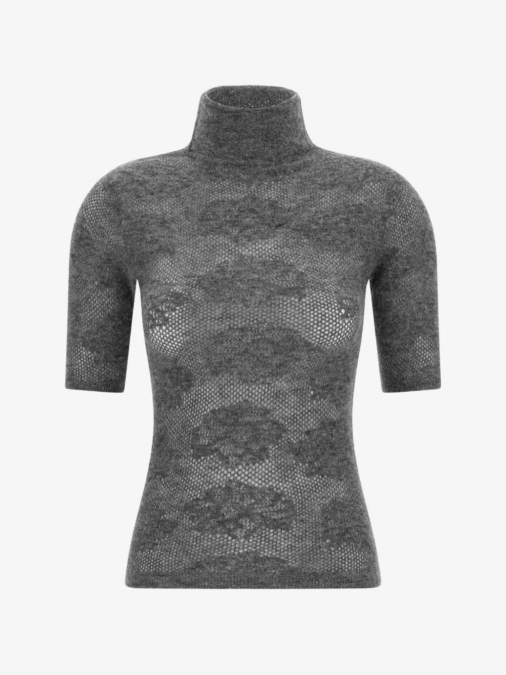 openwork short-sleeve sweater - 1