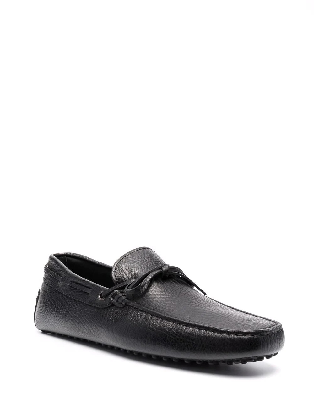 lace-up pebbled loafers - 2