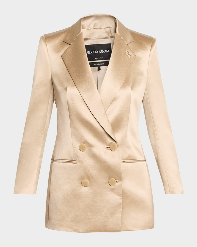 Satin Double-Breasted Blazer Jacket 1
